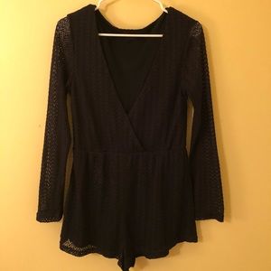 Black detail romper